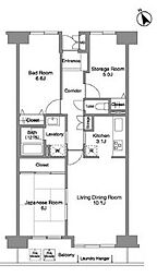 東京メトロ東西線 西葛西駅 徒歩15分の賃貸マンション 8階3LDKの間取り
