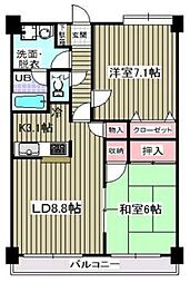 アウラ10 2LDKの間取図画像