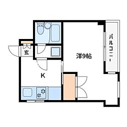 第一田中マンション 1DKの間取図画像