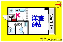 プリマベェーラ ワンルームの間取図画像