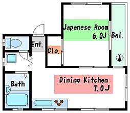 サンコーポ 1階1DKの間取り