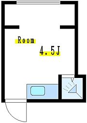 京ビル 地下1階ワンルームの間取り