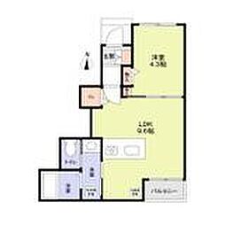 ForestMaison大島 1階1LDKの間取り