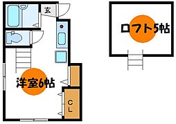 ソレイユ・ワシオ六番館 ワンルームの間取図画像