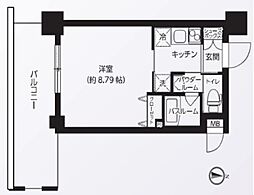レクシード両国駅前 1Kの間取図画像