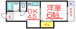 サンライトマンション 1DKの間取図画像