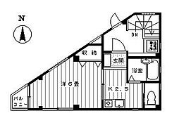 明幸ビル 1Kの間取図画像
