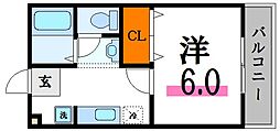 ヤマハハイツ小岩 1Kの間取図画像