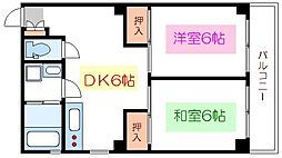 あづまマンション 2DKの間取図画像