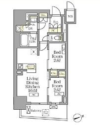 テラス北千住 2LDKの間取図画像