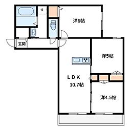 Casa del Sole 3LDKの間取図画像