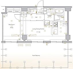 dips北千住 1LDKの間取図画像
