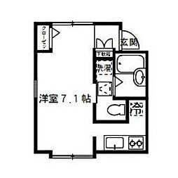 BLESS1010 ワンルームの間取図画像