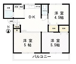 渡辺マンション 3DKの間取図画像