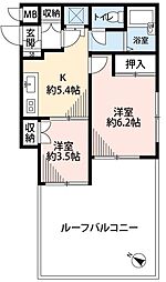 中銀本郷マンシオン 2Kの間取図画像