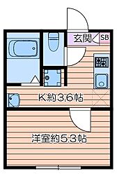 B. 1Kの間取図画像