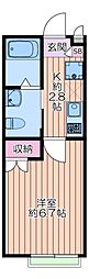 メゾン・ド・シエル 1Kの間取図画像