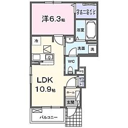 ガーデナーズ　サン 1階1LDKの間取り