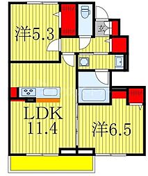 ソラーナ　フェリス 1階2LDKの間取り