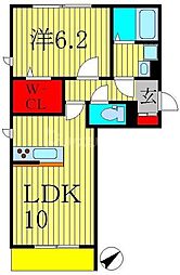 アステールピュールM 1階1LDKの間取り