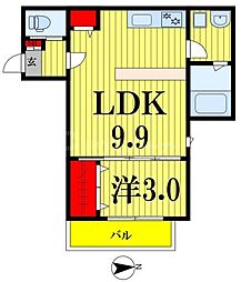 KEIAI RESIDENCE 豊四季 3階1LDKの間取り