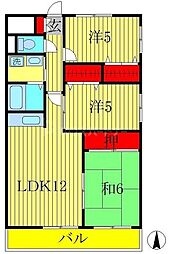 メイア天王台 4階3LDKの間取り