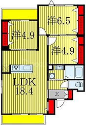 Campana Otakanomori 3階3LDKの間取り