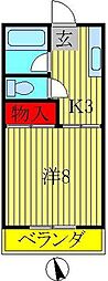 メゾン・グリーンヒル 1Kの間取図画像