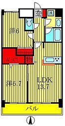 アンクレージュ 7階2LDKの間取り