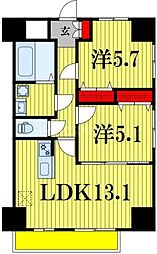 K・Mおおたかの森 9階2LDKの間取り