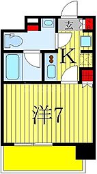 パークアクシス柏 8階1Kの間取り