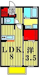 メゾン・サワ 1階1LDKの間取り