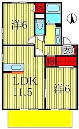 ヴィルヌープ4 2LDKの間取図画像