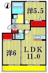 エクレールB 2LDKの間取図画像