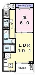ブライトセゾン 1LDKの間取図画像