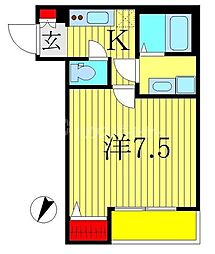 T.A柏市南柏2丁目2 1Kの間取図画像
