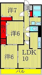 ル・モンテストF 3LDKの間取図画像