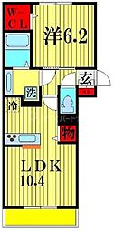 わをんおおたかの森 1LDKの間取図画像