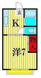 サンシティ梅郷 1Kの間取図画像