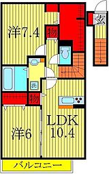 グリシーヌ 2LDKの間取図画像
