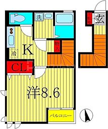 シルベラード 1Kの間取図画像