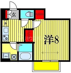 セナリオフォルム江戸川台 1Kの間取図画像
