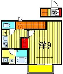セナリオフォルム江戸川台 1Kの間取図画像