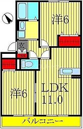 ル・シエル 2LDKの間取図画像