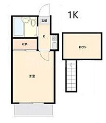 パレス南柏 1DKの間取図画像
