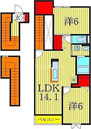 リアンジュ 2LDKの間取図画像