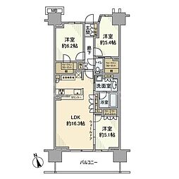 パークシティ柏の葉キャンパスサウスフロント 3LDKの間取図画像