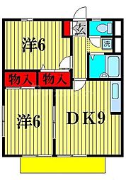 ハイム寿々 2DKの間取図画像