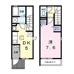 ラ・メール・ソレイユ 1DKの間取図画像