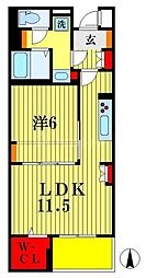 オリエンス 1LDKの間取図画像